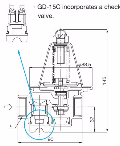 Yoshitake GD-15 Dimensions of the Heat Insulating Material