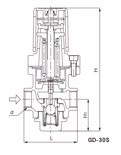 Yoshitake GD-30S Pressure Reducing Valve - Dimensions