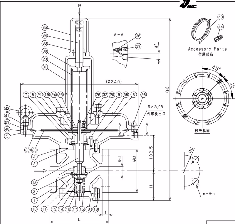 Yoshitake GD-400 exploded view drawing