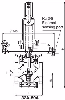 Yoshitake GD-400SS dimensions for 32A-50A sizes