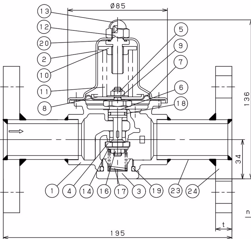 Ёситакэ (Yoshitake) GD-43G-10 Чертеж в разрезе