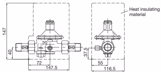 Yoshitake GD-46PP dimensions of the heat insulating material