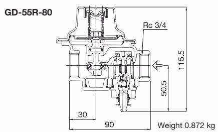 Yoshitake GD-56R-80 dimensions 1