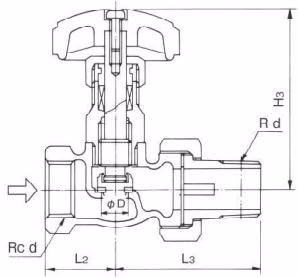 Yoshitake HV-3S Straight type dimensions
