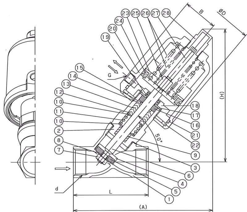 Yoshitake PD-3 structural drawing and parts list