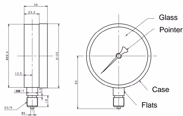 Yoshitake PG-2 dimensions with screw connection G3/8