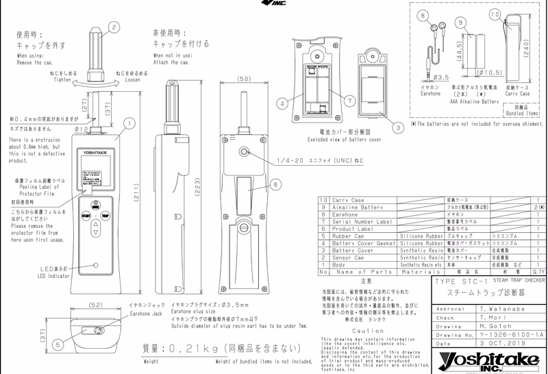 Ёситакэ Yoshitake STC-1 конструктивная разбивка