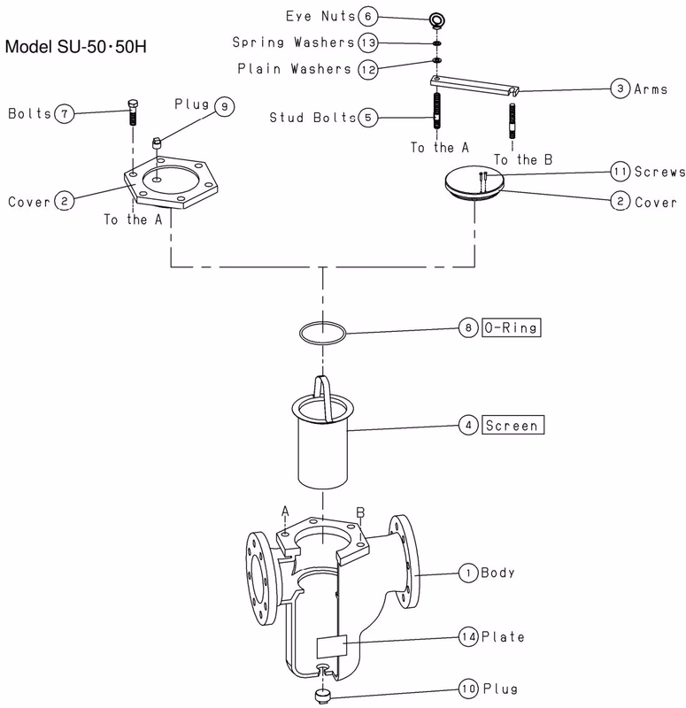 Yoshitake SU-50H exploded drawing of parts