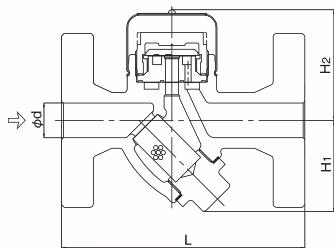 Yoshitake TD-10NA flanged connection dimensions drawing for TD-30NA