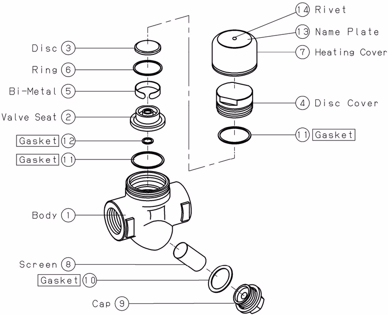 Yoshitake TD-10NA disassembly and parts drawing