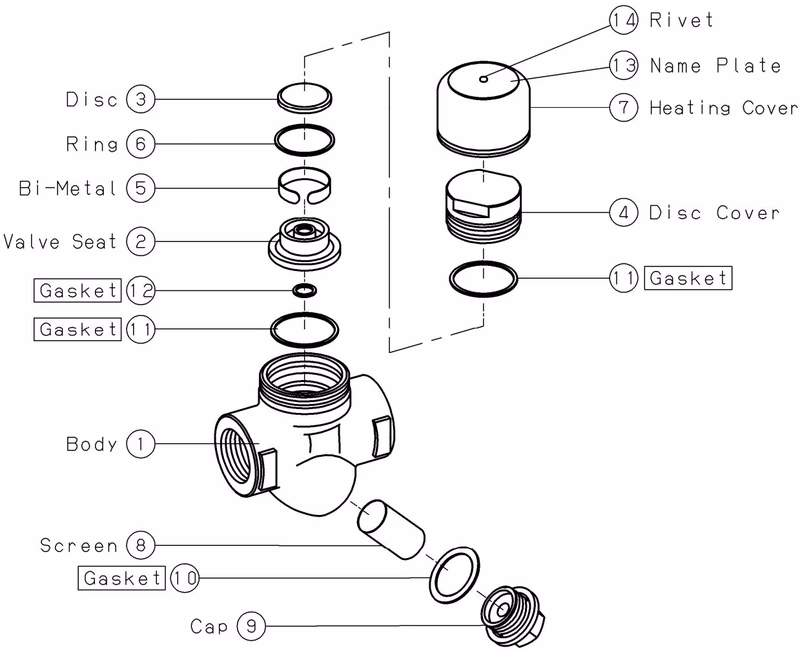 Yoshitake TD-30NA Yoshitake TD-10NA disassembly drawing