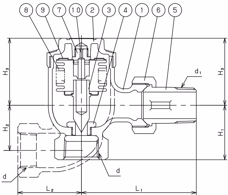 Yoshitake TS-1A structural drawing for angle type