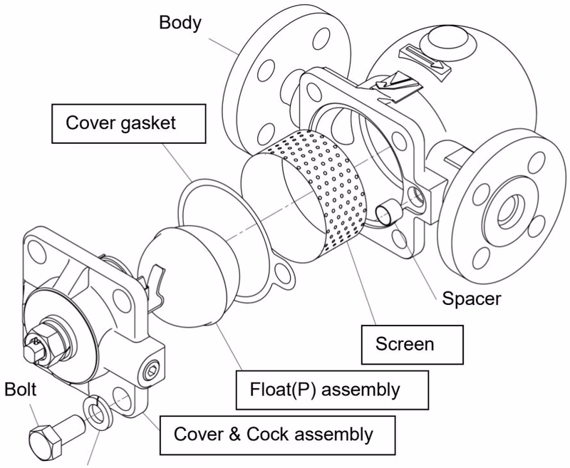 Yoshitake TSF-10SF exploded drawing for maintenance